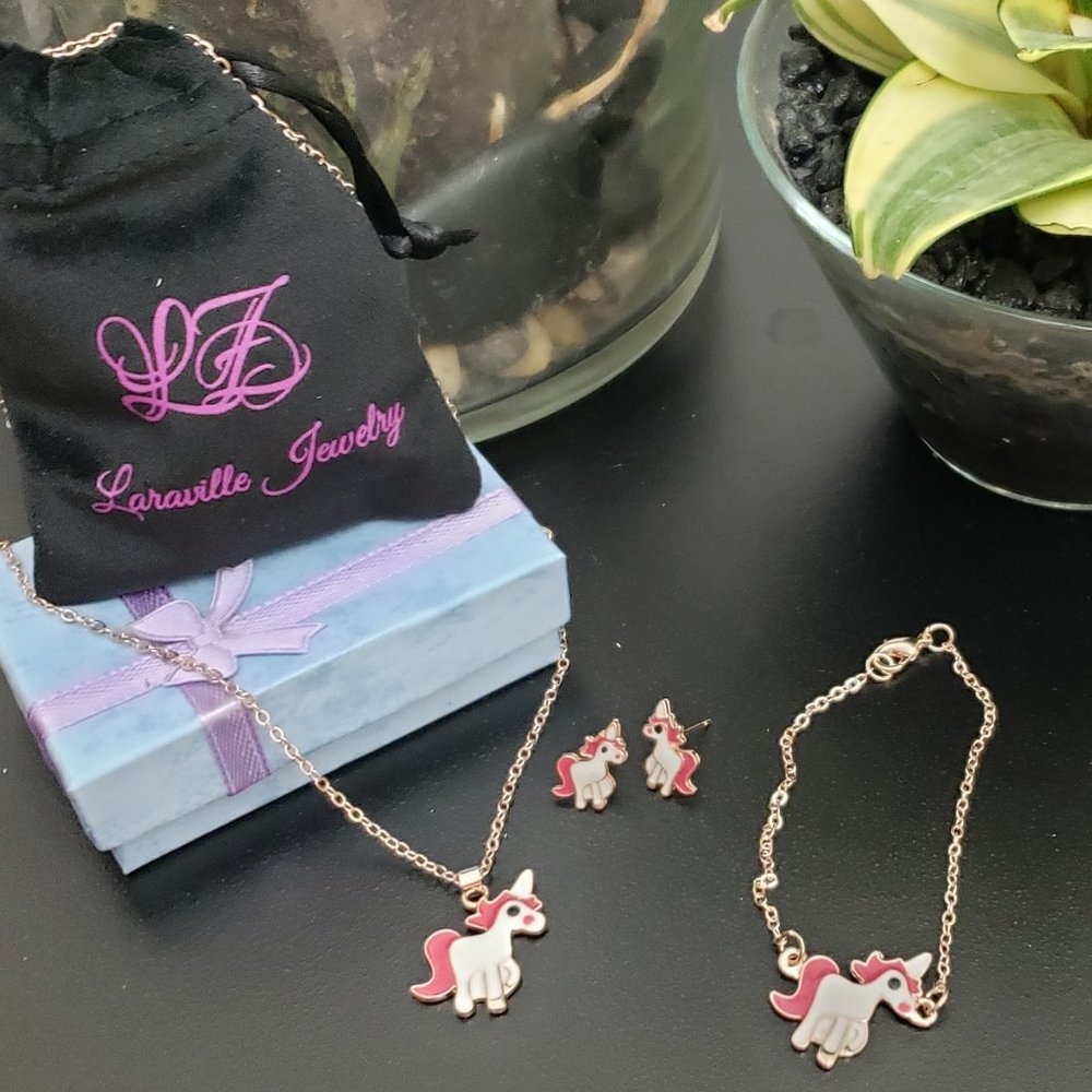 Unicorn Necklace Earring Jewelry sets